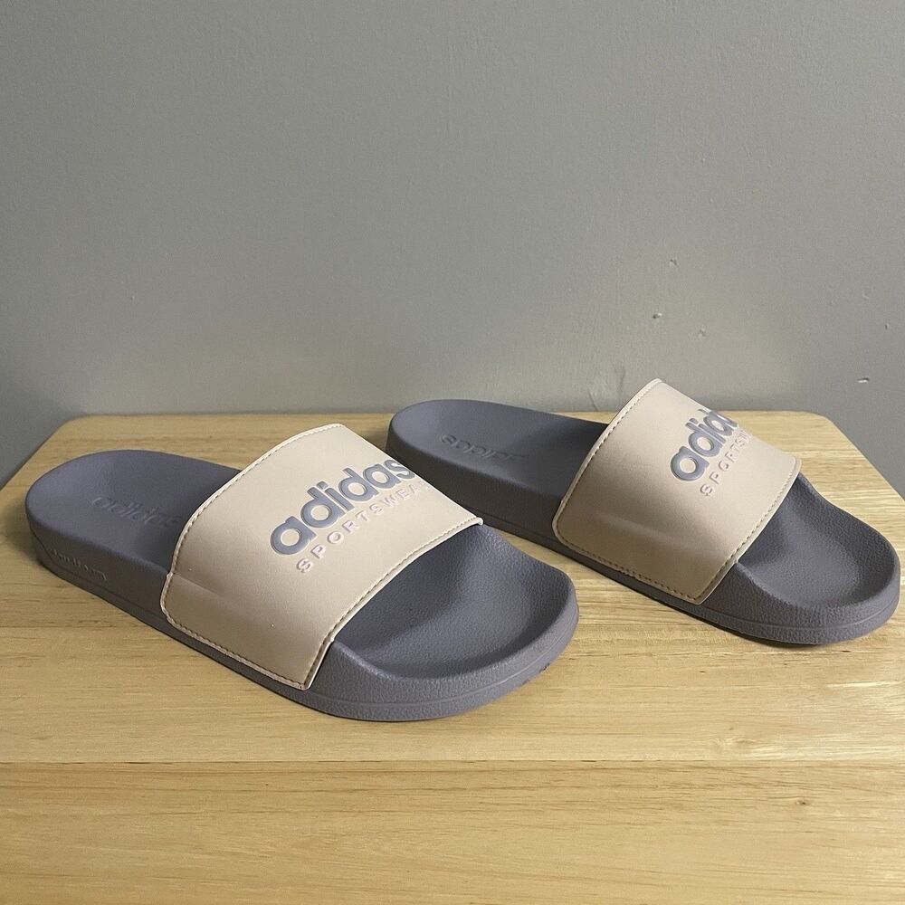 adidas Adilette Women’s Slide Sandals Comfort Light Pink Purple US 8 Cloudfoam